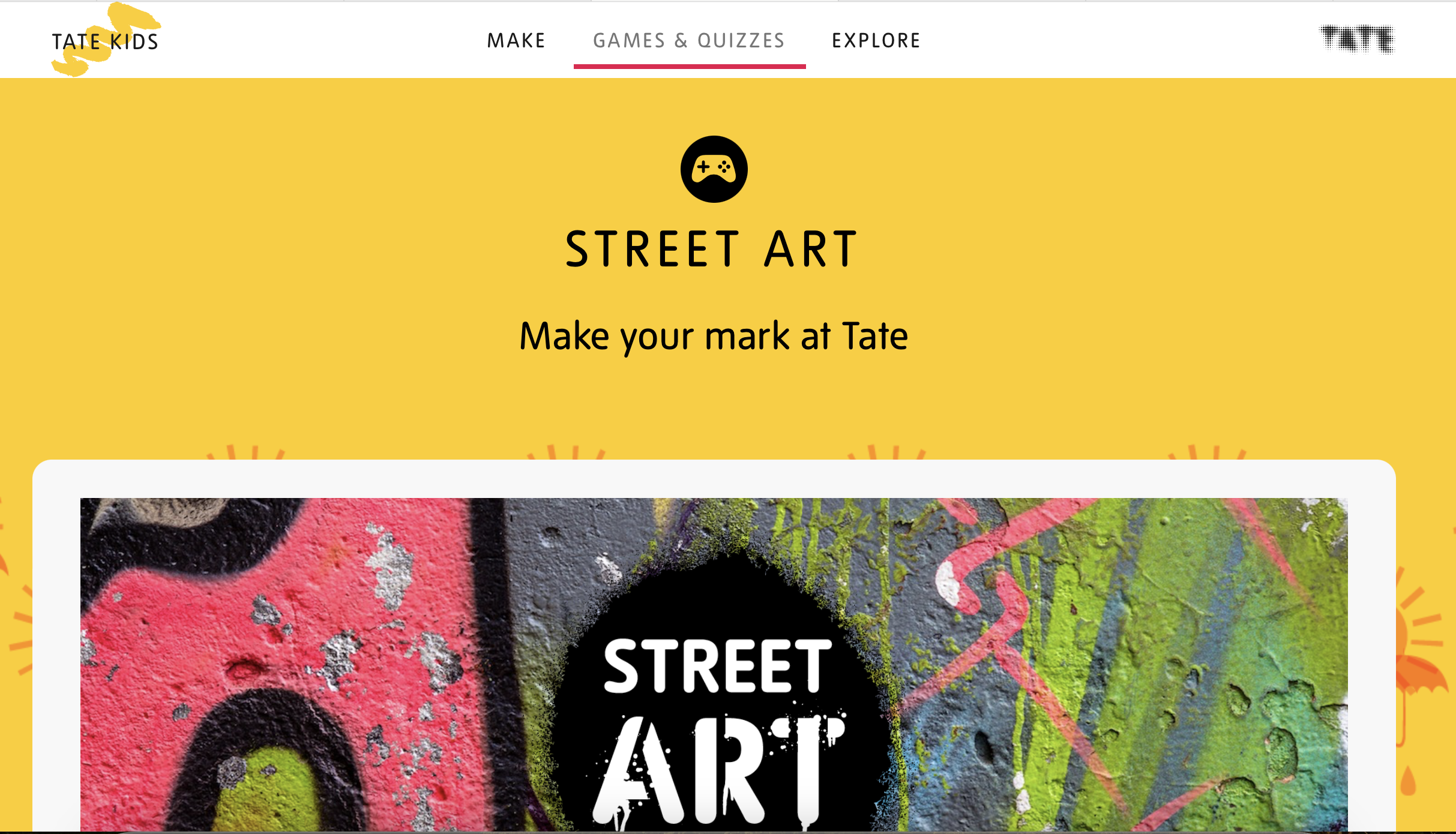 Street Art Game on Tate Museum Kids
